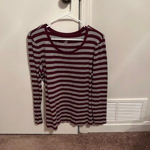 Gap shirt (XL, Gray & Burgundy stripes)